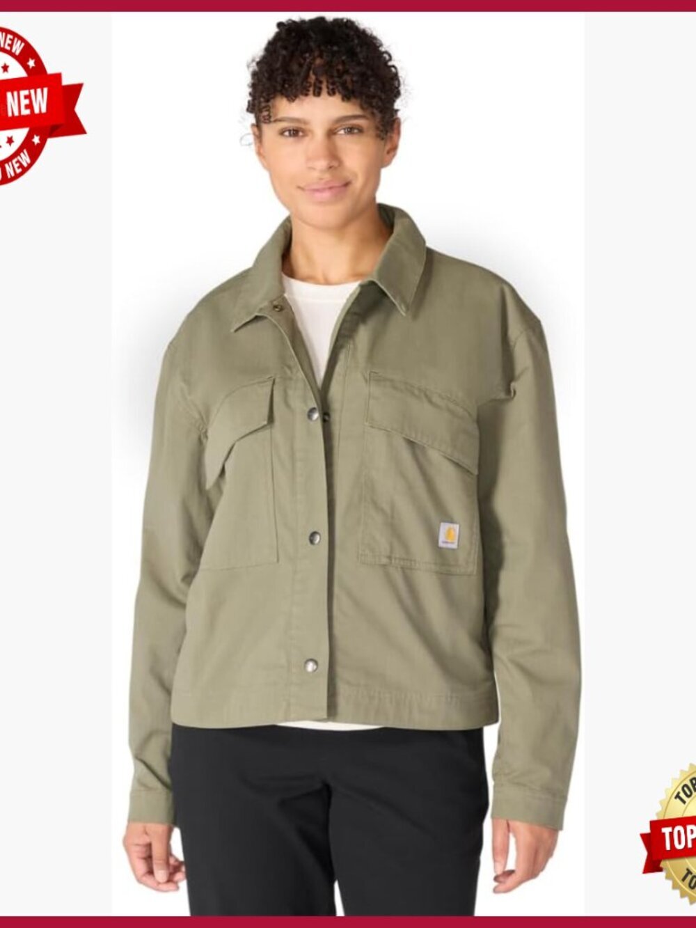 Women's Ripstop Utility Jacket with Pockets, Relaxed Fit, Durable